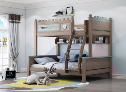 Stockbett huelend Bett Kannerbett huelend Better Kiefer Holz Kanner Zëmmer Bett Nei